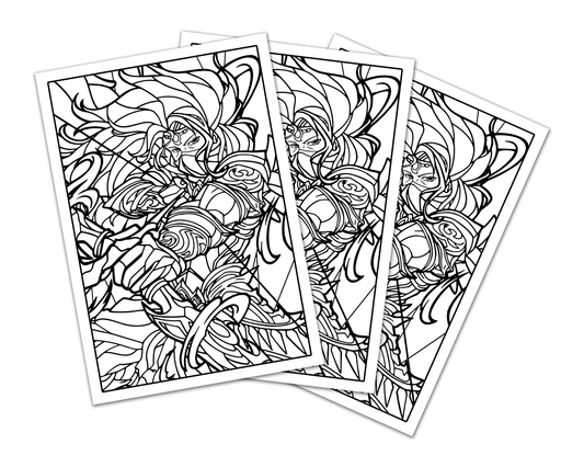 Black Wing of the Desert Lineart | Sandy Matte Sleeves